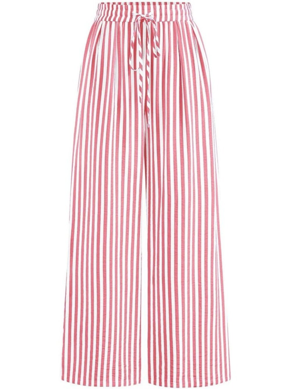 Lightweight Striped Palazzo Pants for Women | Elastic Waist, Comfy & Stylish - Picture 1 of 6